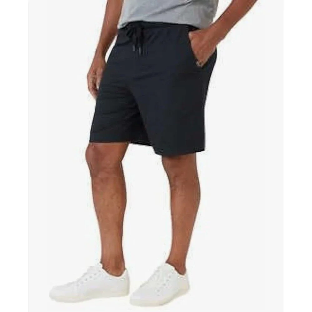 Eddie Bauer Men's XL Knit Lounge Shorts 2-pack Zip Secured Pocket B15 Black Blue - Picture 5 of 12